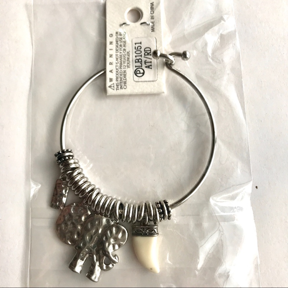 Silver elephant message luck bracelet - Picture 5 of 5